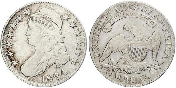 50 Цент США (1776 - ) Серебро 