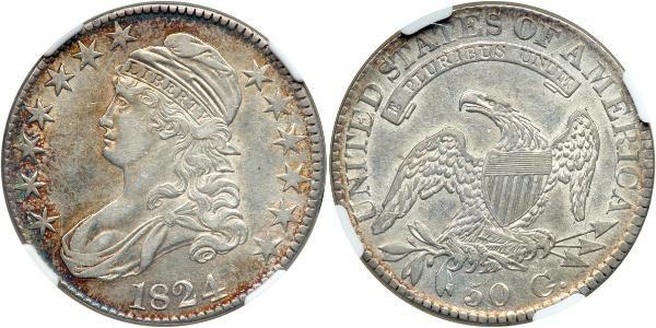 50 Цент США (1776 - ) Серебро 