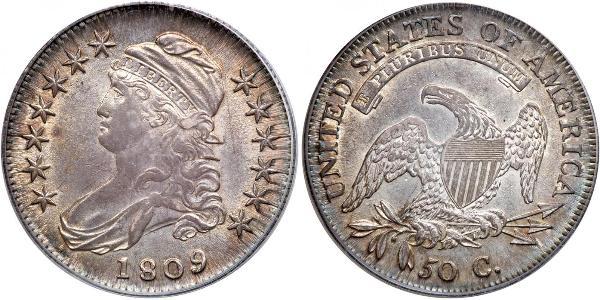 50 Цент США (1776 - ) Серебро 