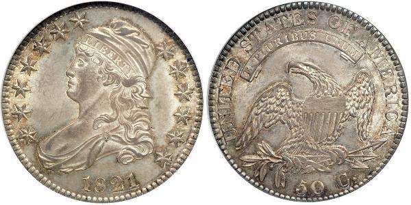 50 Цент США (1776 - ) Серебро 