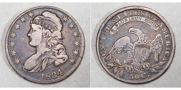 50 Цент США (1776 - ) Серебро 
