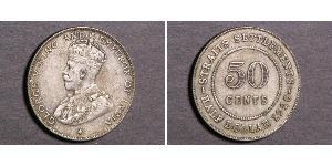 50 Цент Стрейтс-Сетлментс (1826 - 1946) Серебро Георг V (1865-1936)