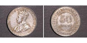 50 Цент Стрейтс-Сетлментс (1826 - 1946) Серебро Георг V (1865-1936)