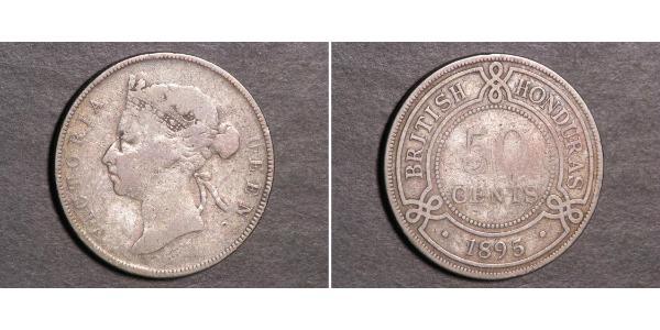 50 Цент Британский Гондурас (1862-1981) Срібло Вікторія (1819 - 1901)
