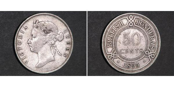 50 Цент Британский Гондурас (1862-1981) Срібло Вікторія (1819 - 1901)