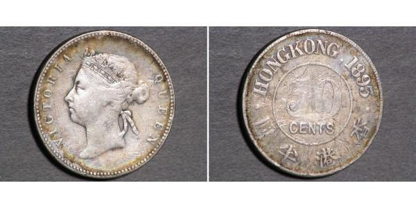 50 Цент Гонконг Срібло Вікторія (1819 - 1901)