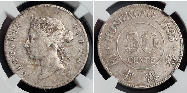 50 Цент Гонконг Срібло Вікторія (1819 - 1901)