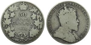 50 Цент Канада Срібло Едвард VII (1841-1910)