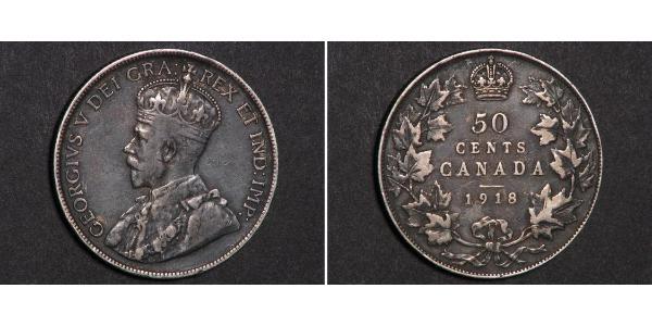 50 Цент Канада Срібло Георг V (1865-1936)