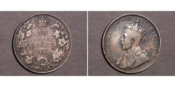 50 Цент Канада Срібло Георг V (1865-1936)