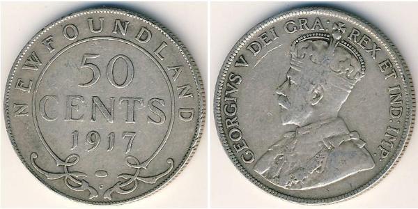 50 Цент Канада Срібло Георг V (1865-1936)