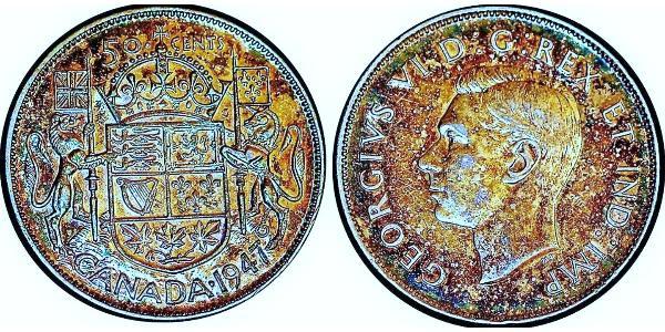 50 Цент Канада Срібло Георг VI (1895-1952)
