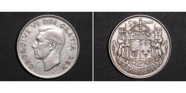 50 Цент Канада Срібло Георг VI (1895-1952)