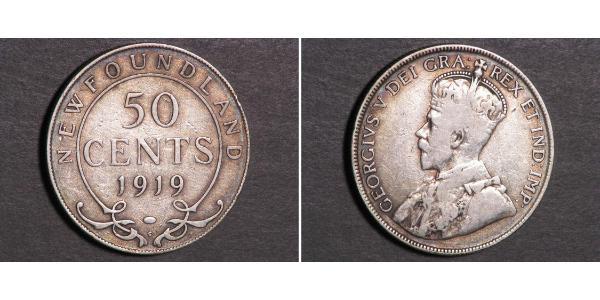 50 Цент Канада Срібло Георг V (1865-1936)