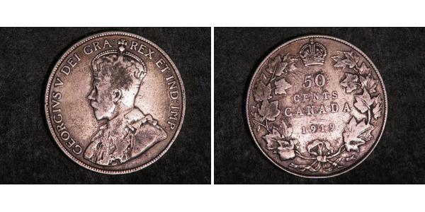 50 Цент Канада Срібло Георг V (1865-1936)