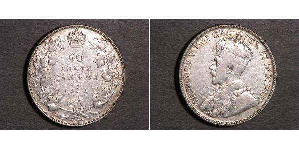 50 Цент Канада Срібло Георг V (1865-1936)