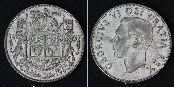 50 Цент Канада Срібло Георг VI (1895-1952)