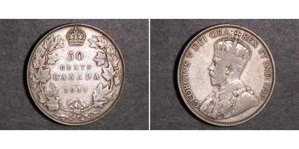 50 Цент Канада Срібло Георг V (1865-1936)