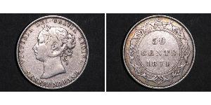 50 Цент Ньюфаундленд і Лабрадор Срібло Вікторія (1819 - 1901)