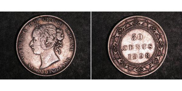 50 Цент Ньюфаундленд і Лабрадор Срібло Вікторія (1819 - 1901)