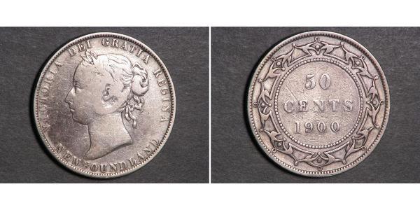 50 Цент Ньюфаундленд і Лабрадор Срібло Вікторія (1819 - 1901)