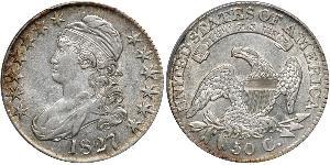 50 Цент США (1776 - ) Срібло 