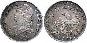 50 Цент США (1776 - ) Срібло 