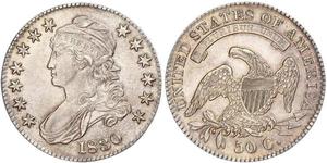 50 Цент США (1776 - ) Срібло 