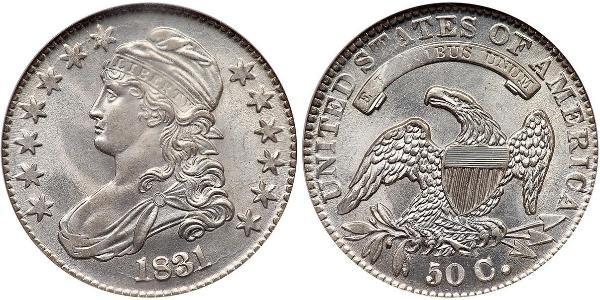50 Цент США (1776 - ) Срібло 