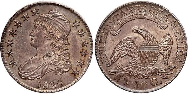 50 Цент США (1776 - ) Срібло 