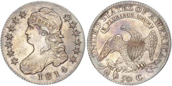 50 Цент США (1776 - ) Срібло 