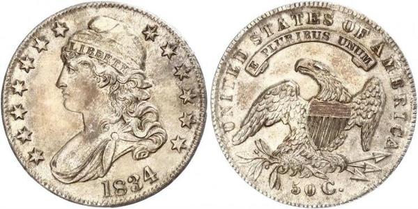 50 Цент США (1776 - ) Срібло 