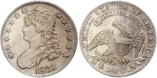 50 Цент США (1776 - ) Срібло 