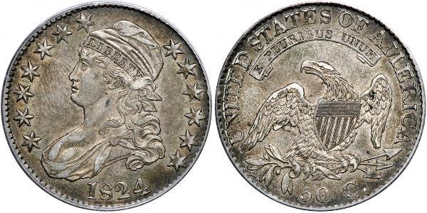 50 Цент США (1776 - ) Срібло 