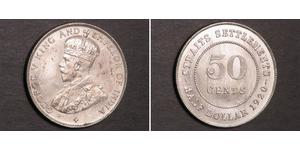 50 Цент Стрейтс-Сетлментс (1826 - 1946) Срібло Георг V (1865-1936)