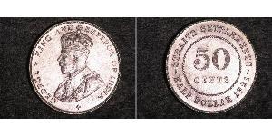 50 Цент Стрейтс-Сетлментс (1826 - 1946) Срібло Георг V (1865-1936)