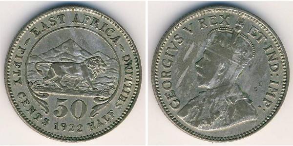 50 Цент Східна Афріка Срібло Георг V (1865-1936)