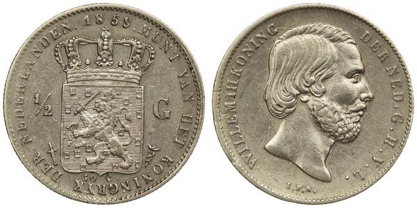 50 Цент / 1/2 Гульден Королівство Нідерланди (1815 - ) Срібло Віллем III