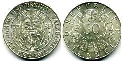 50 Шиллинг Австрийская Республика(1955 - ) Серебро 