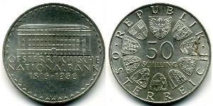 50 Шиллинг Австрийская Республика(1955 - ) Серебро 