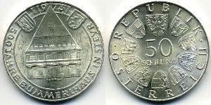 50 Шиллинг Австрийская Республика(1955 - ) Серебро 