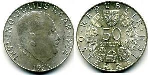 50 Шиллинг Австрийская Республика(1955 - ) Серебро 