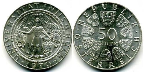 50 Шиллинг Австрийская Республика(1955 - ) Серебро 