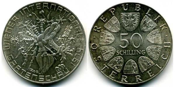 50 Шиллинг Австрийская Республика(1955 - ) Серебро 