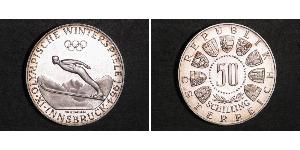 50 Шиллинг Австрийская Республика(1955 - ) / Австрия Серебро 