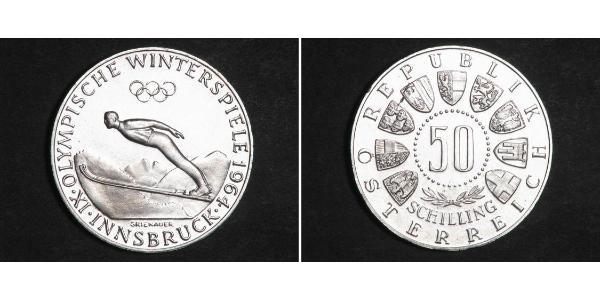 50 Шиллинг Австрийская Республика(1955 - ) / Австрия Серебро 