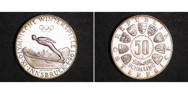 50 Шиллинг Австрийская Республика(1955 - ) / Австрия Серебро 