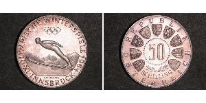 50 Шилінг Австрійська Республіка (1955 - ) / Австрія Срібло 