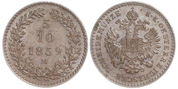 5/10 Kreuzer Imperio austríaco (1804-1867) Cobre 