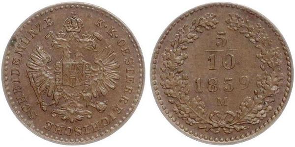 5/10 Kreuzer Impero austriaco (1804-1867) Rame 